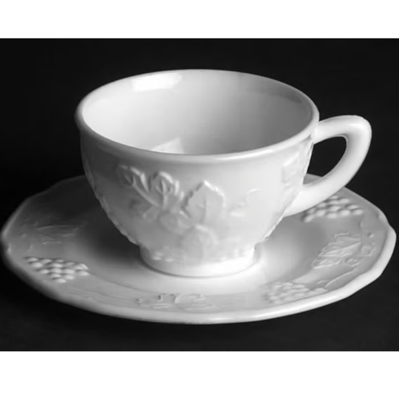 Harvest Milk Glass by Colony cup and saucer - Picture 1 of 3